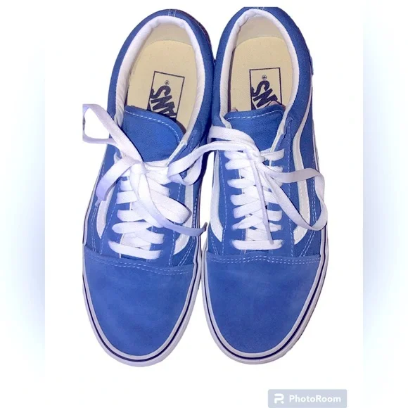 Vans Old Skool Blue Suede Shoes NWOT - Picture 2 of 3